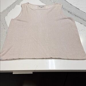 Barefoot Dreams Soft Cream Tank Top With Front/Back Stripe Never Worn